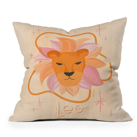 Little Om Zodiac Signs Leo Throw Pillow