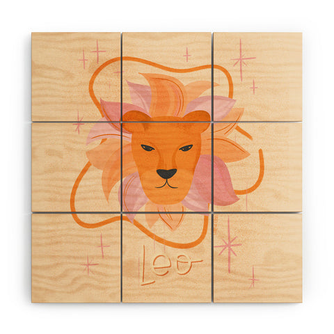 Little Om Zodiac Signs Leo Wood Wall Mural