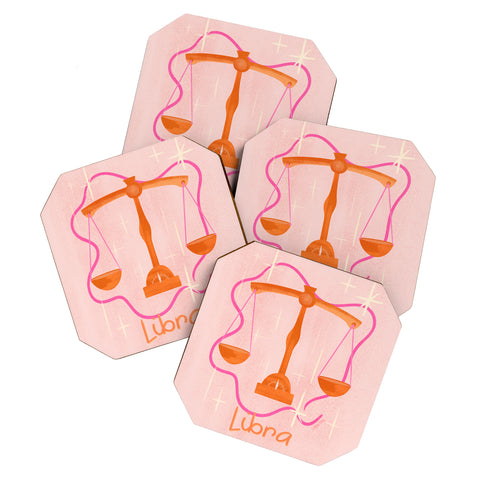 Little Om Zodiac Signs Libra Coaster Set