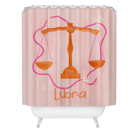 Little Om Zodiac Signs Libra Shower Curtain