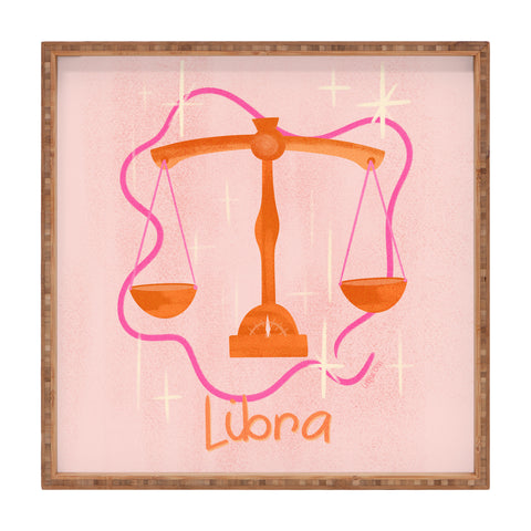 Little Om Zodiac Signs Libra Square Tray