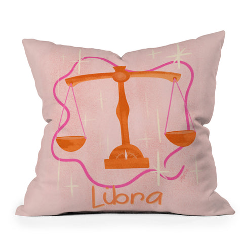 Little Om Zodiac Signs Libra Throw Pillow