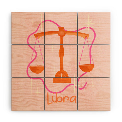 Little Om Zodiac Signs Libra Wood Wall Mural