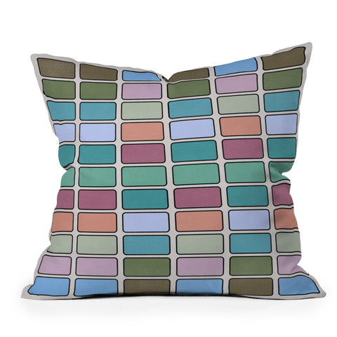 Lola Terracota 80s arcade motherboard pattern Outdoor Throw Pillow