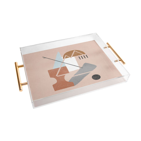 Lola Terracota Abstract 124 Acrylic Tray