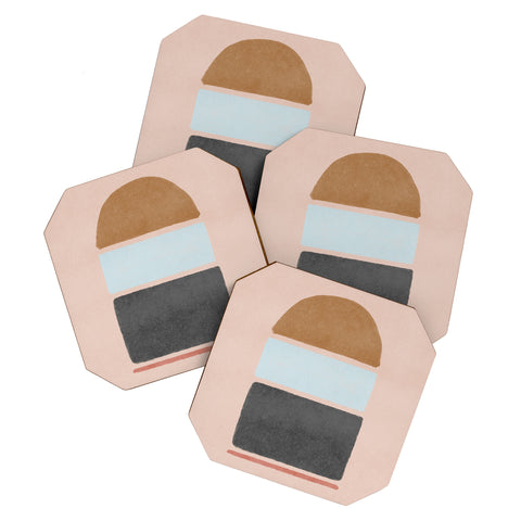 Lola Terracota Abstract interaction 123 Coaster Set