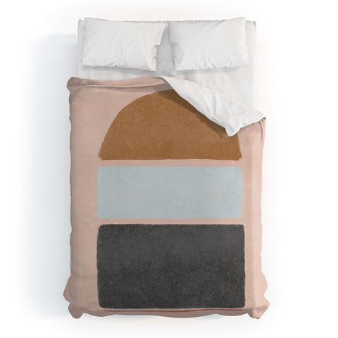 Lola Terracota Abstract interaction 123 Duvet Cover