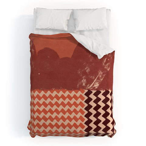 Lola Terracota Abstraction in terracotta Duvet Cover