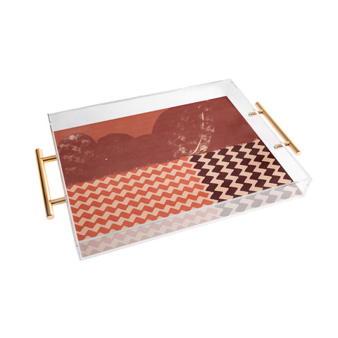 Lola Terracota Abstraction in terracotta Acrylic Tray