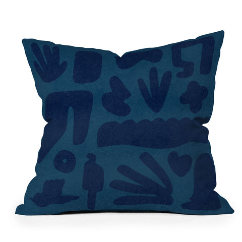 Lola Terracota Blue and powerful design Outdoor Throw Pillow