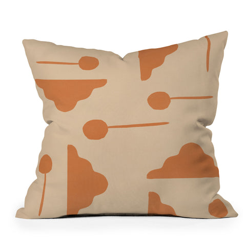 Lola Terracota Clouds and lollipops earth tones Outdoor Throw Pillow