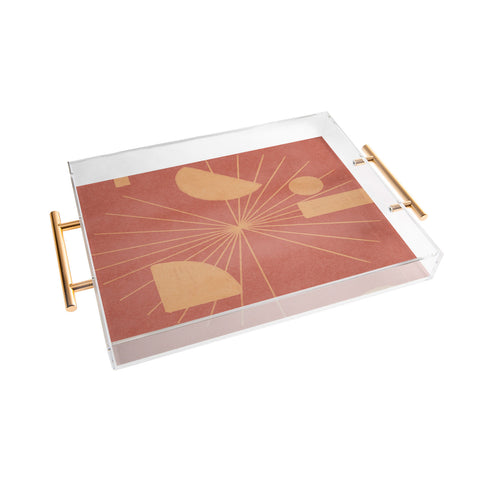 Lola Terracota Geometrical shapes moving Acrylic Tray