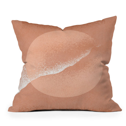 Lola Terracota Minimalistic terracotta grainy Outdoor Throw Pillow