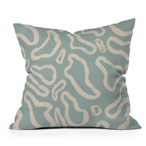 Lola Terracota Organical shapes 443 Outdoor Throw Pillow