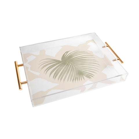 Lola Terracota Palm leaf with abstract handmade shapes Acrylic Tray