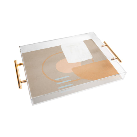 Lola Terracota Simple shapes boho minimalist Acrylic Tray