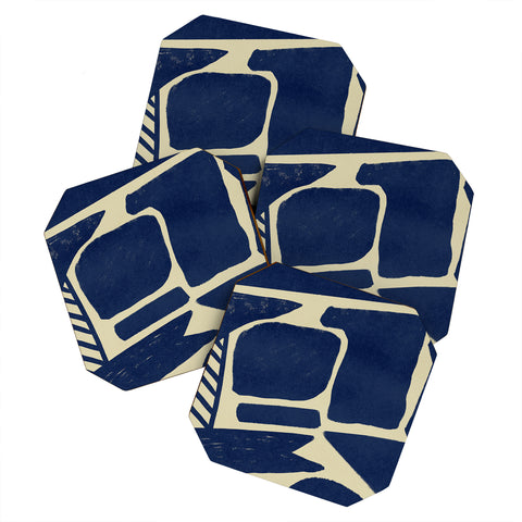 Lola Terracota Strong shapes on simple background Coaster Set