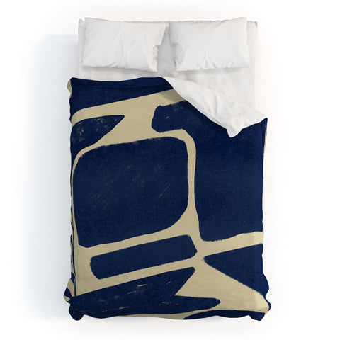 Lola Terracota Strong shapes on simple background Duvet Cover