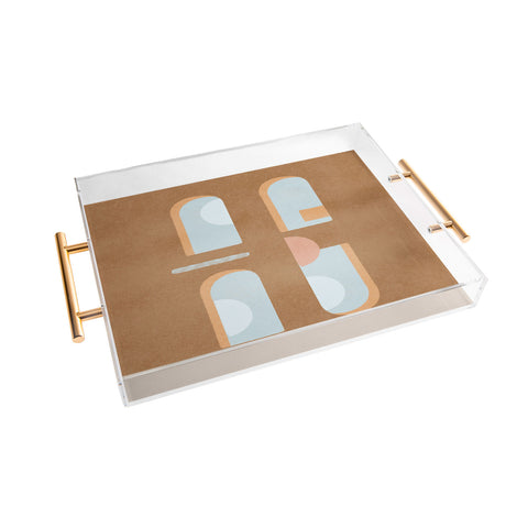 Lola Terracota The arch of a window abstract shapes contemporary Acrylic Tray
