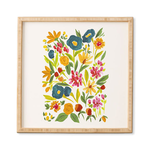 LouBruzzoni Artsy colorful wildflowers Framed Wall Art