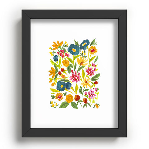LouBruzzoni Artsy colorful wildflowers Recessed Framing Rectangle