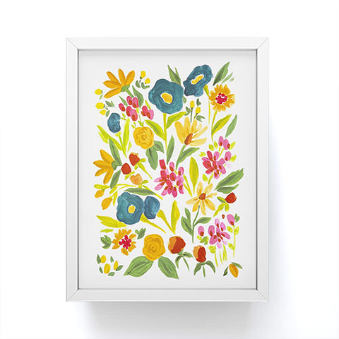 LouBruzzoni Artsy colorful wildflowers Framed Mini Art Print