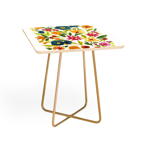 LouBruzzoni Artsy colorful wildflowers Side Table