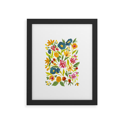 LouBruzzoni Artsy colorful wildflowers Framed Art Print
