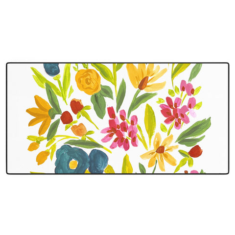 LouBruzzoni Artsy colorful wildflowers Desk Mat