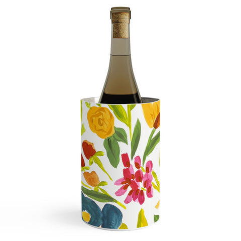 LouBruzzoni Artsy colorful wildflowers Wine Chiller