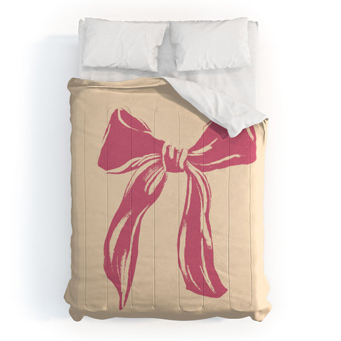 LouBruzzoni Big Pink Ribbon Comforter