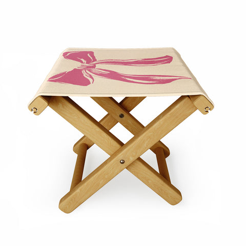 LouBruzzoni Big Pink Ribbon Folding Stool