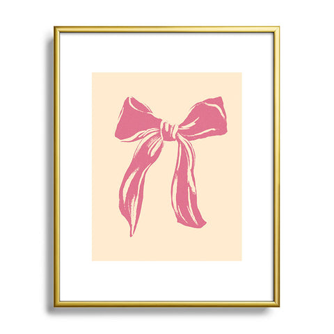 LouBruzzoni Big Pink Ribbon Metal Framed Art Print