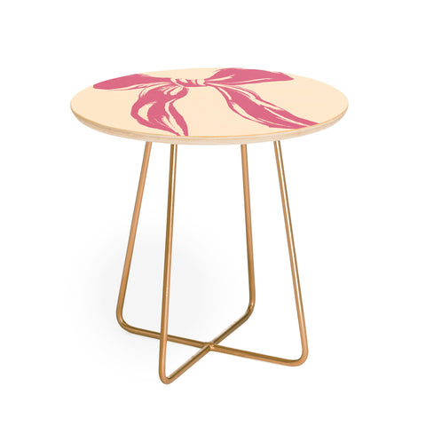 LouBruzzoni Big Pink Ribbon Round Side Table