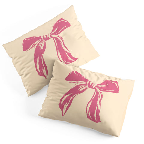 LouBruzzoni Big Pink Ribbon Pillow Shams