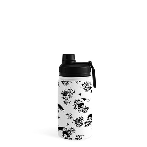 LouBruzzoni Black and white oriental pattern Water Bottle
