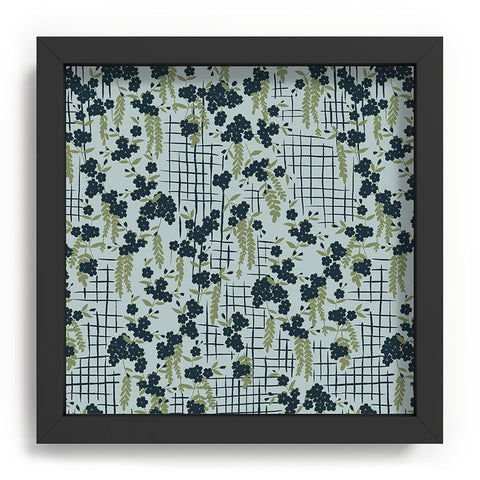 LouBruzzoni Blue flowers and checks Recessed Framing Square