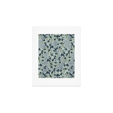 LouBruzzoni Blue flowers and checks Art Print