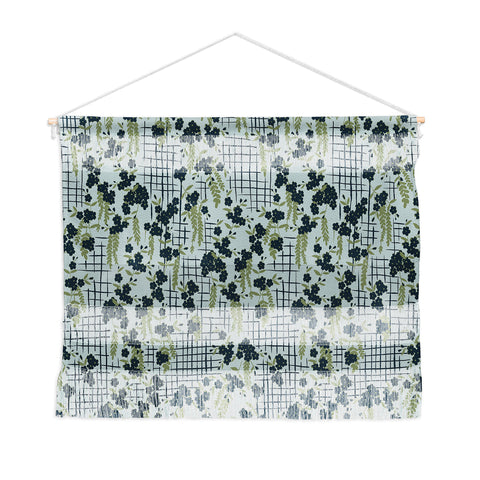 LouBruzzoni Blue flowers and checks Wall Hanging Landscape