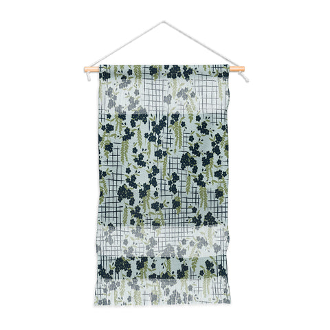 LouBruzzoni Blue flowers and checks Wall Hanging Portrait