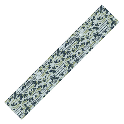 LouBruzzoni Blue flowers and checks Table Runner