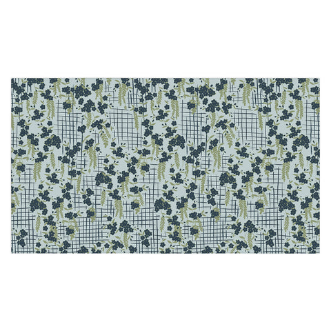 LouBruzzoni Blue flowers and checks Tablecloth