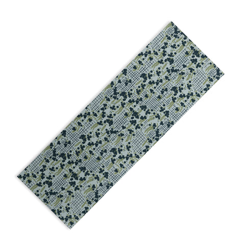 LouBruzzoni Blue flowers and checks Yoga Mat