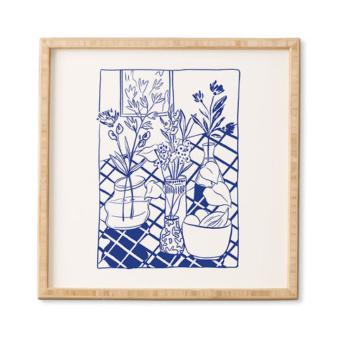 LouBruzzoni Blue line vases Framed Wall Art