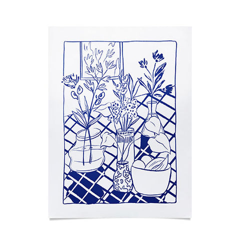 LouBruzzoni Blue line vases Poster