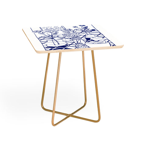 LouBruzzoni Blue line vases Side Table