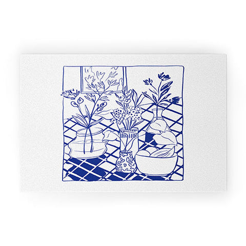 LouBruzzoni Blue line vases Welcome Mat