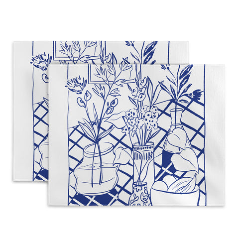 LouBruzzoni Blue line vases Placemat