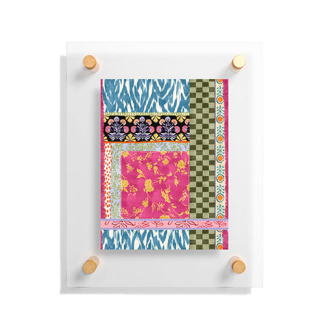 LouBruzzoni Boho Colorful Patch Floating Acrylic Print