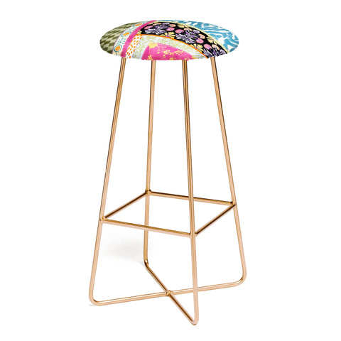 LouBruzzoni Boho Colorful Patch Bar Stool